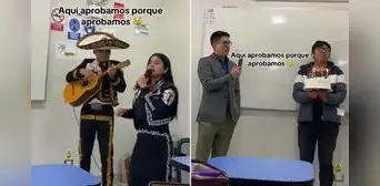 Alumnos peruanos contrataron mariachis para sorprender a su profesor en universidad y dicen: “Se aprobó” Alumnos peruanos contrataron mariachis para sorprender a su profesor en universidad y dicen: “Se aprobó”