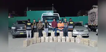 Hallan 450 kilos de cocaína en 'caleta' hidráulica de camión y capturan a 3 presuntos narcos