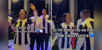 Novios vistieron camisetas de Alianza Lima y cantaron en honor a su equipo: “Aliancistas de corazón”