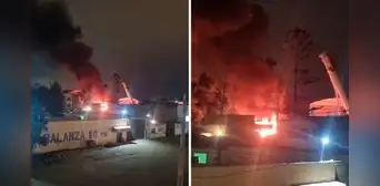 Lurín: incendio de gran magnitud consume grúa en garaje ubicado en el km 40 de la antigua Panamericana Sur