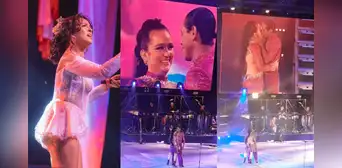Daniela Darcourt y su bailarín, Waldir Felipa, se besan EN VIVO en pleno show y él le declara su amor