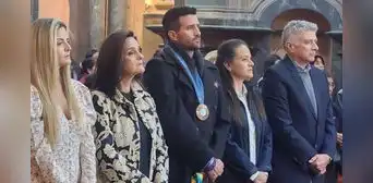 Stefano Peschiera asiste a misa de agradecimiento en las Nazarenas tras ganar bronce en París 2024