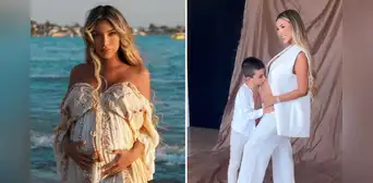 Paula Manzanal derrocha ternura al lucir su embarazo en sesión de fotos al lado de su hijo