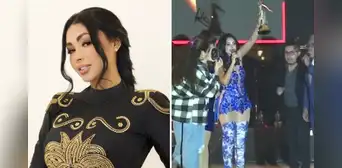 Pamela Franco se conmueve al recibir importante reconocimiento durante concierto en Huamachuco