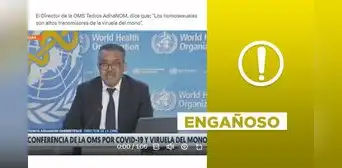Este mensaje del director de la OMS sobre la viruela del mono y los homosexuales no es actual Este mensaje del director de la OMS sobre la viruela del mono y los homosexuales no es actual