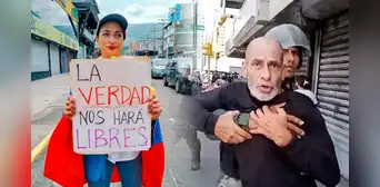 Guardia Nacional de Venezuela reprime con lacrimógenas a manifestantes en Maracay: "No me toque, somos prensa" Guardia Nacional de Venezuela reprime con lacrimógenas a manifestantes en Maracay: "No me toque, somos prensa"
