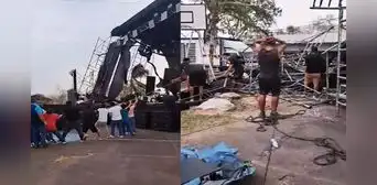 Fuertes vientos derrumban estrado donde se iban a presentar artistas por fiesta regional en San Martín