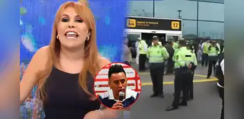 Magaly Medina criticó a la Policía por resguardar a Christian Cueva en el aeropuerto: “Un golpeador no lo merece” Magaly Medina criticó a la Policía por resguardar a Christian Cueva en el aeropuerto: “Un golpeador no lo merece”