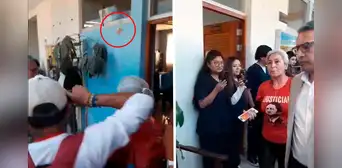 Alumnos y padres arrojaron huevos a congresista María Agüero cuando visitaba colegio en Arequipa Alumnos y padres arrojaron huevos a congresista María Agüero cuando visitaba colegio en Arequipa