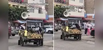 Vendedor peruano sorprende con singular forma de vender piñas: “Eso sí es Marketing” Vendedor peruano sorprende con singular forma de vender piñas: “Eso sí es Marketing”