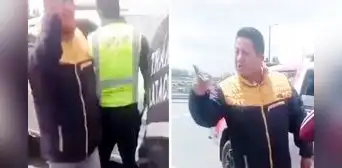 Policía de tránsito multa a su propio padre, este enfurece y desata polémica en redes