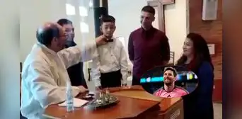 Niño se viraliza por su inesperada respuesta de si "quiere ser cristiano" en su bautizo: "No, quiero ser Messi"
