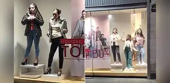 Tienda en Arequipa sorprende con maniquíes humanos y causa furor en redes sociales
