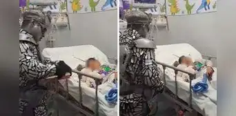 'Robotín' conmueve redes al llevar alegría a niño internado en el INEN: “Gracias por tu sonrisa”