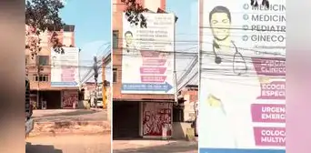 Peruano queda en shock al ver publicidad de clínica en SJL con foto de CR7 vestido de médico