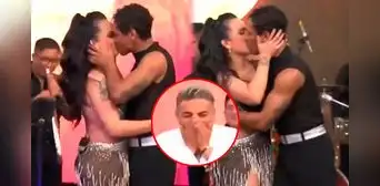 Daniela Darcourt sorprende con apasionado beso a Waldir Felipa en 'Sábado con Andrés': Andrés Hurtado quedó impactado Daniela Darcourt sorprende con apasionado beso a Waldir Felipa en 'Sábado con Andrés': Andrés Hurtado quedó impactado