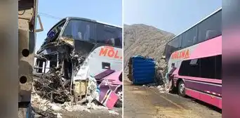 Dos muertos y 15 heridos en choque de bus con tráiler en Vía Los Libertadores
