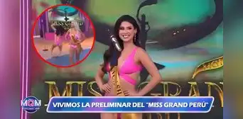 Candidata al Miss Grand Perú 2024 sufre aparatosa caída en programa en vivo