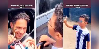Paolo Guerrero firma zapatilla de niño y este le hace inesperado pedido: "Baila marinera cuando metas un gol"