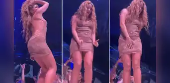 Shakira pasa momento incómodo al descubrir que le intentan grabar debajo del vestido en discoteca