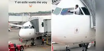 Pasajeros captan a piloto limpiando los vidrios de avión antes de despegar y en redes bromean: “Servicio completo” Pasajeros captan a piloto limpiando los vidrios de avión antes de despegar y en redes bromean: “Servicio completo”