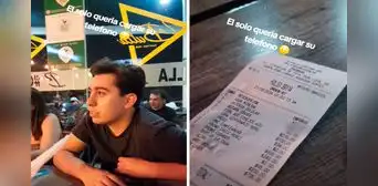 Cliente queda en shock al ver considerable monto que le cobró un restaurante por cargar su celular Cliente queda en shock al ver considerable monto que le cobró un restaurante por cargar su celular