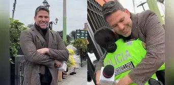 Paco Bazán se une al trend y le regala flores amarillas a mujer policía: esta fue su emotiva reacción Paco Bazán se une al trend y le regala flores amarillas a mujer policía: esta fue su emotiva reacción