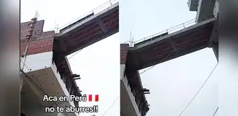 Peruana queda impactada al ver ‘puente colgante’ que une dos construcciones: “De locos”