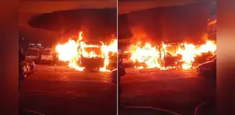 Independencia: video muestra el preciso instante que inició el incendio de vehículos de transporte público Independencia: video muestra el preciso instante que inició el incendio de vehículos de transporte público