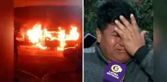 Chofer rompe en llanto tras perder su vehículo en incendio en Independencia: "Estamos endeudados en el banco"