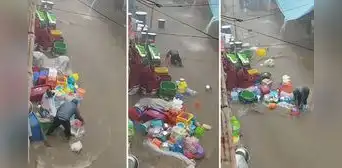 Comerciante peruano conmueve al perder su mercadería en intensas lluvias: “Ayúdenlo” Comerciante peruano conmueve al perder su mercadería en intensas lluvias: “Ayúdenlo”