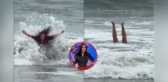 Andrea Llosa sufre grave percance en la playa mientras grababa un spot publicitario: “Así nos revuelca la vida” Andrea Llosa sufre grave percance en la playa mientras grababa un spot publicitario: “Así nos revuelca la vida”