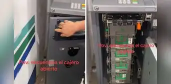 Joven encontró cajero automático abierto y es viral en redes por su decisión