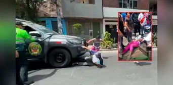 Patrullero de la PNP atropella a dos transportistas en Ate durante manifestaciones Patrullero de la PNP atropella a dos transportistas en Ate durante manifestaciones