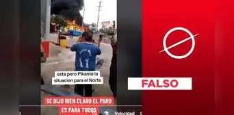 Video no expone incendio de bus en reciente paro nacional de transportistas
