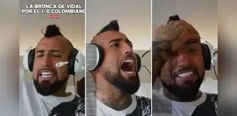 Arturo Vidal y su FURIBUNDA reacción tras el primer gol de Colombia a Chile: “Se los dije a estos cul***” Arturo Vidal y su FURIBUNDA reacción tras el primer gol de Colombia a Chile: “Se los dije a estos cul***”