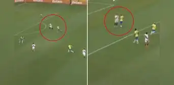 El furioso reclamo de Oliver Sonne a Joao Grimaldo en plena goleada de Brasil a Perú que pasó desapercibido