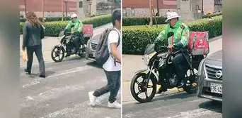 Captan a policía con caja delivery de PedidosYa y causa bromas en redes: "No alcanza el sueldo”