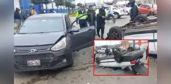 Triple choque en Callao: más de 10 pasajeros salvan de morir luego de que auto de vueltas de campana