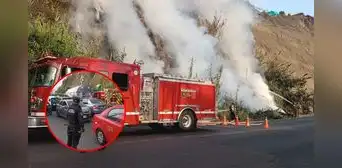 Incendio forestal en la Costa Verde obliga al cierre de la vía sur-norte frente a playa Agua Dulce Incendio forestal en la Costa Verde obliga al cierre de la vía sur-norte frente a playa Agua Dulce