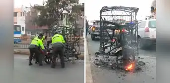 Comerciantes del Mercado de Frutas queman mototaxi que sería usado para robar a clientes en la av. Circunvalación Comerciantes del Mercado de Frutas queman mototaxi que sería usado para robar a clientes en la av. Circunvalación