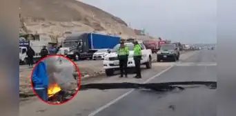 Bloquean Panamericana Norte en Huaura durante paro de transportistas: "Somos trabajadores, queremos seguridad"