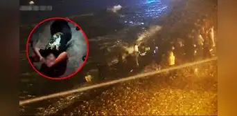 Policías de Chorrillos y bañistas hacen cadena humana para rescatar a mujer que se ahogaba en playa La Herradura