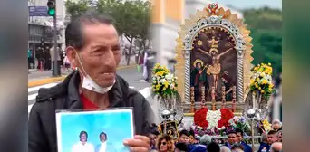 Hombre pide al Señor de los Milagros que cure a su esposa que sufre derrame cerebral: "Si ella no despierta, yo muero"