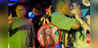 Christian Cueva hace POLÉMICO gesto en concierto con Pamela Franco y Magaly Medina lo ENCARA: "Es un grosero"