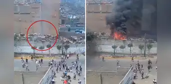 Así comenzó el incendio en La Victoria: imágenes revelan el caos en medio de un enfrentamiento de barristas
