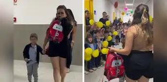 Niño recibe cálida bienvenida en colegio tras vencer el cáncer y conmueve en redes: "Imposible no emocionarse" Niño recibe cálida bienvenida en colegio tras vencer el cáncer y conmueve en redes: "Imposible no emocionarse"