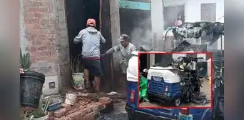 Mujer en Chorrillos incendia mototaxi de su pareja con molotov casera y causa daños en vivienda cercana Mujer en Chorrillos incendia mototaxi de su pareja con molotov casera y causa daños en vivienda cercana