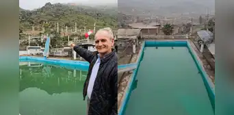Inmigrante kosovar construyó una piscina en un cerro de VMT: fue un regalo para su esposa e hijos Inmigrante kosovar construyó una piscina en un cerro de VMT: fue un regalo para su esposa e hijos