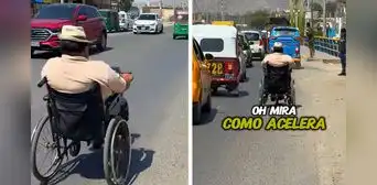 Peruano en silla de ruedas causa asombro con su velocidad en plena pista: "Listo para la Fórmula 1"